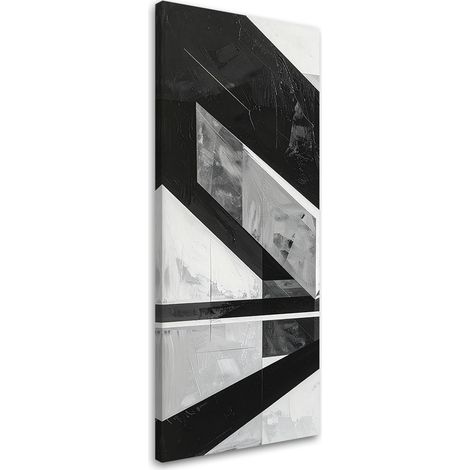 Wandbild Geometrische Abstraktion schwarz-weiß 30x90 cm (1/5)