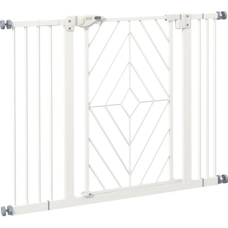 Puerta de seguridad para perros de acero blanco 74-100 x 76 cm MODENUIT (1/5)