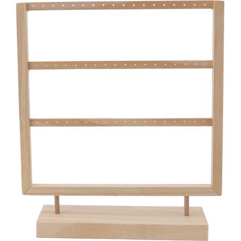 Boucles d'oreilles organisateur support journal couleur boucles d'oreilles en bois porte-bijoux présentoir de stockage pour boucles d'oreilles suspendues 3 couches (1/5)