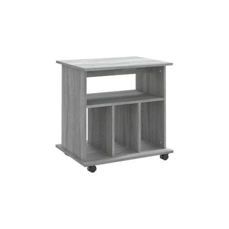 Petit meuble étagère à roulettes Ruka 60cm - Fonctionnel et moderne-Chêne gris (1/5)