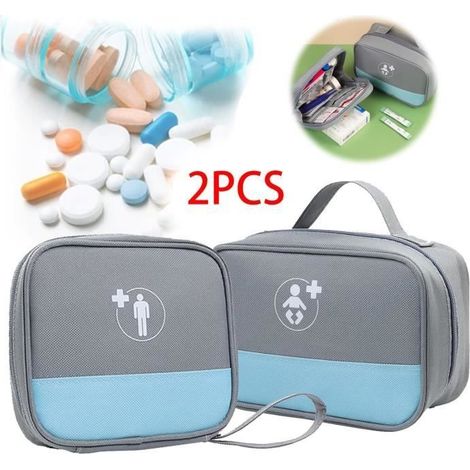 Trousse de Secours,Mini Trousse de Premiers Secours Vide,Sac de Rangement de Médicaments de Grande Capacité,pour maison,école,voyage (1/4)