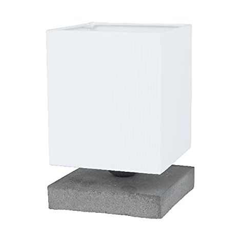 Lampe de Bureau Shade Form - Bureau, Table de Chevet - Gris, Blanc, Ciment, Tissu 21 X 13,5 X 13,5 (1/5)