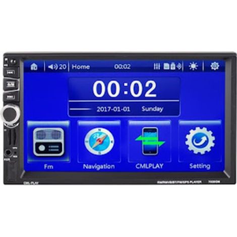 Autoradio 2 Din Touch Screen Fotocamera USB AUX FM Bluetooth Gps CTC-7030 HD
