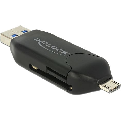 Delock lector de tarjetas otg micro usb + macho usb 3.0 a