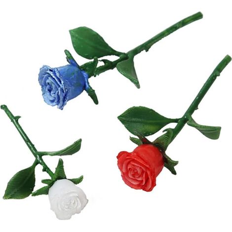 petites roses blanches en plastique ornements faits main