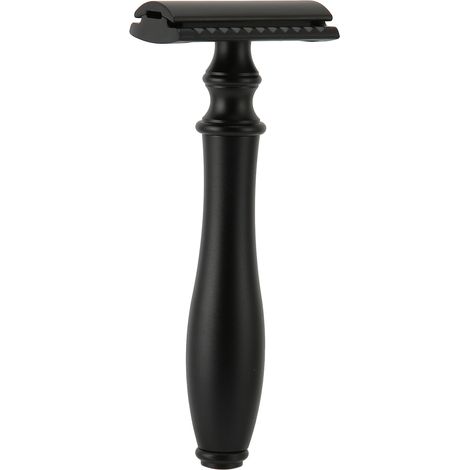 Rasoir portable à double tranchant réutilisable, rasoir de sécurité noir pour l'épilation du corps, pour une utilisation à domicile ou en salon (sans lame) (1/5)