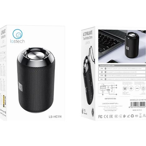 Altoparlante Bluetooth True Wireless Stereo Lostech Colore Nero (1/3)