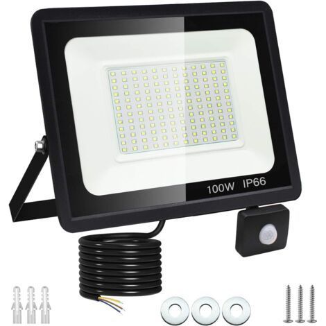 Projecteur LED extérieur avec détecteur de mouvement, lumière de sécurité blanc froid (1/5)