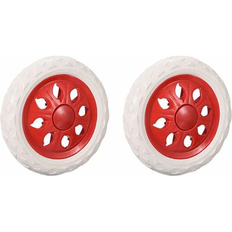 Roulettes de rechange, lot de 2 Rouges Roue en mousse silencieuse Noyau en plastique Ø15,2 cm (1/3)