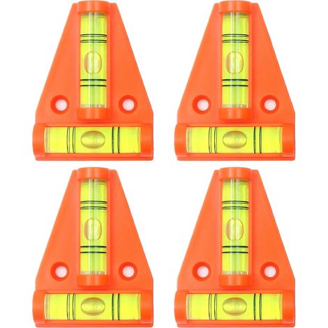 Niveau à bulle miniature 4 pièces - Kit de nivellement pour camping-car, rampe de mise à niveau, niveau de poche