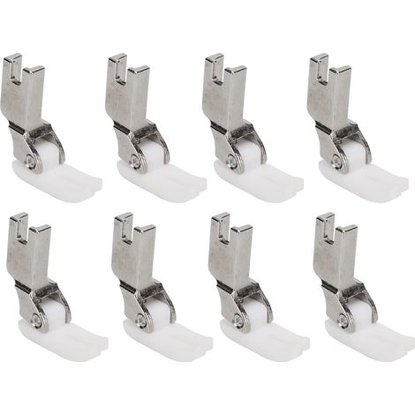 8 pieds-de-biche en plastique T350 pour machines à coudre à plat informatisées, semelles de pieds-de-biche entièrement blanches (1/5)