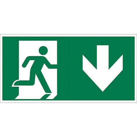 Adhesivo luminarias de emergencia flecha abajo 200x75mm (1/2)