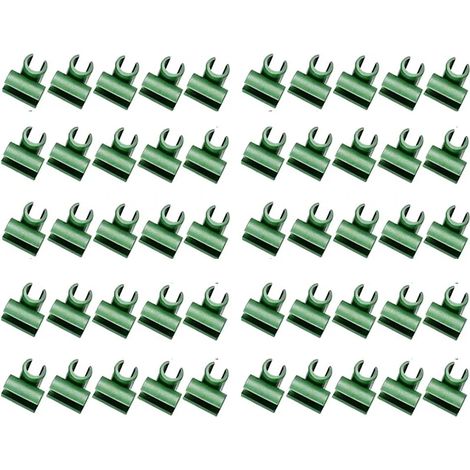 (50 clips en croix, 11 mm) 10 clips universels en plastique pour supports de plantes, connecteurs de fixation pour piliers de jardinage, support de fixation de 11 mm pour pergolas grimpantes (1/4)