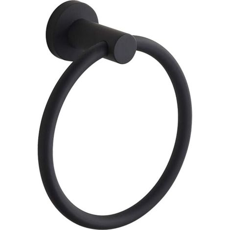 Anneau Porte-serviettes Mural Inox 304, Noir pour salle bain (1/4)