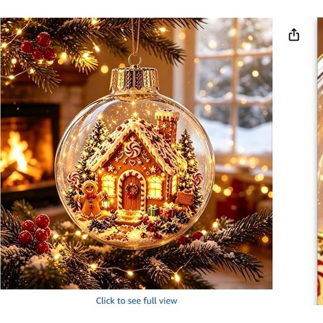 Adornos navideños, decoraciones navideñas para el hogar, regalos, bola de Navidad, casa de jengibre (1/5)