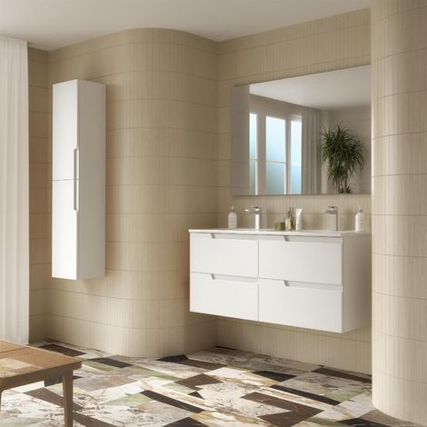 Meubles de salle de bains VIMA 1200 WHITE SATIN + meuble lavabo + miroir (1/2)