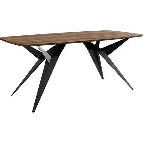 Mesa Oswego 152, Nogal, 76x90x160cm, Alargamiento, Aglomerado laminado, Metal