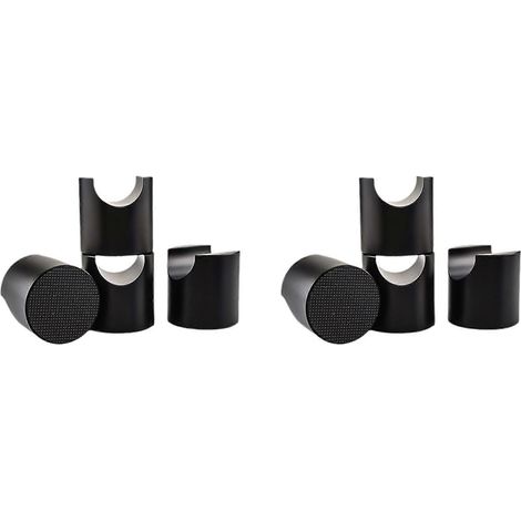 Lot de 8 supports de câble Hi-Fi avec pieds antichoc et patins multifonctions noirs. (1/5)