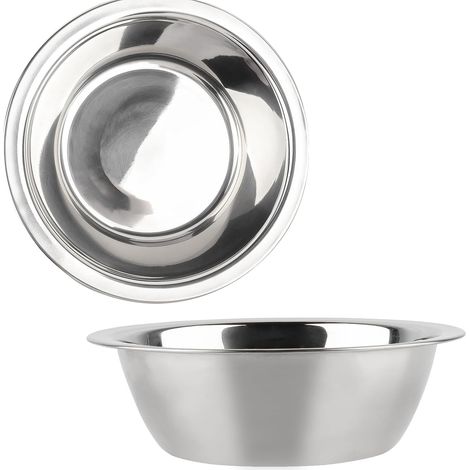 Lot de 2 Gamelle Acier Inoxydable, Bord Large 16,5 cm, Résistante Rayures, Pour Chien Chat (1/5)