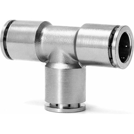 3 Way Pneumatic Quick Fittings Tee Junction, for Connecting Water Pipe Fitting, All Copper Nickel, 10mm, 1pc (1/5)