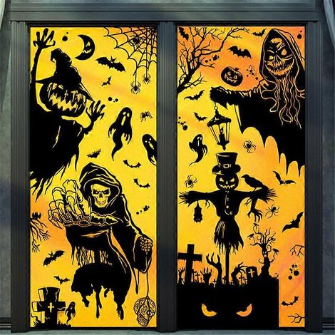 Pegatinas para ventanas de Halloween Decoraciones de Halloween aterradoras para ventanas Pegatinas de esqueletos 3D para ventanas Pegatinas de Halloween para ventanas Pegatinas de esqueletos para vent (1/5)