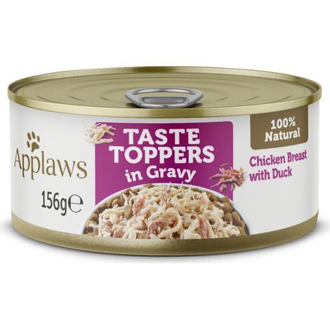 APPLAWS TASTE TOPPERS IN GRAVY CHICKEN BREAST WITH DUCK, 100% NATURAL COMPLEMENTS DRY DOG FOOD, 156
