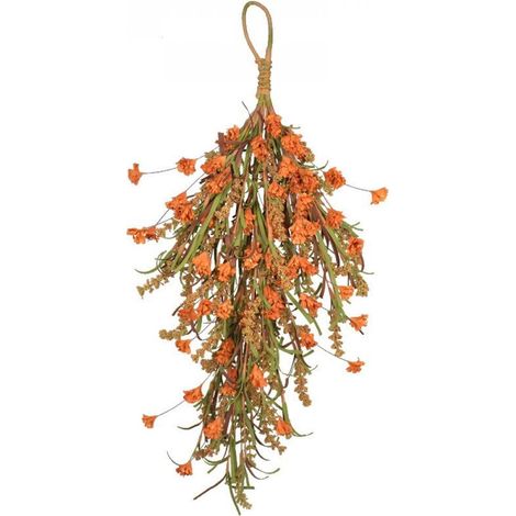 Guirlande Automnale - 63.5 cm - Feuillage Artificiel en Papier Crépon et PE - Décoration Murale Porte Jardin - 1 Pièce (1/5)