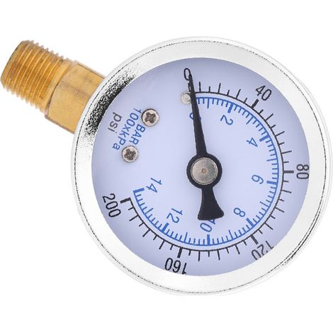Manomètre hydraulique 40mm 0-200psi 0-14bar cadran filetage 1/8" NPT pour eau (1/5)