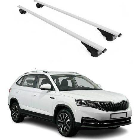 OMAC Dachträger Querträger für Skoda Kamiq 2019-2026 – Abschließbar – Max. 75 kg – 2 Stangen Stahl Silber (1/5)