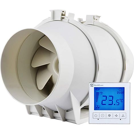 Ventilateur de tuyauterie, ventilateur mural, ventilateur d'extraction, ventilateur rond, ventilateur de ventilation, ventilateur axial, ventilateur à 3 vitesses, pour cuisine, toilettes, 31,5 x 22,8  (1/5)
