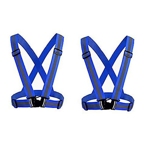 2 Pices Gilet De Scurit Rflchissant Pour Adultes / Enfants(bleu), Veste De Gilet De Travail Rglable Haute Visibilit, Quipement De Sport Haute Visi (1/5)