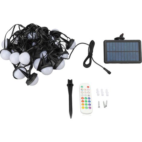 Guirlande lumineuse au sol, 25 ampoules RGB, étanchéité IP66, application Bluetooth 2,4 G et télécommande, solaire, extérieur (1/5)