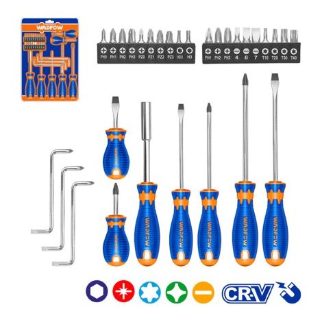 WADFOW 30-teiliges CR-V-Schraubendreher-Set (1/4)