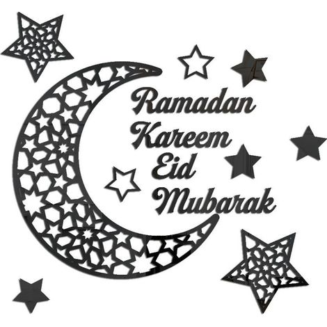 Autocollant Miroir Acrylique 3D Croissant Ramadan pour Portes Fenêtres Placards (1/5)