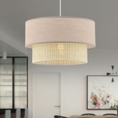 Suspension moderne - double abat-jour sable ZURICH (1/5)