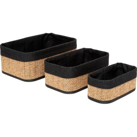 Lot de 3 Paniers de Rangement "Tony" 30cm Naturel (1/5)