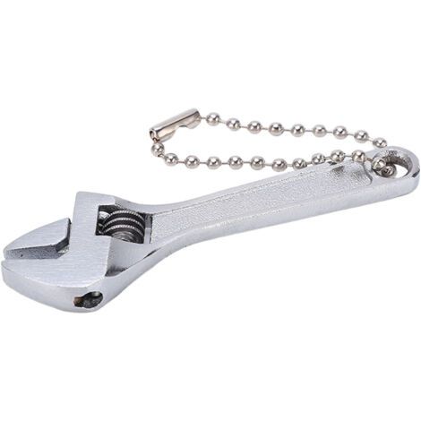 QORVA- Clé porte-clés en acier galvanisé, réglable, portable, professionnelle, haute dureté, mini clé pour maison industrielle, électroargentage de 2,5 pouces/6,35 cm (1/5)