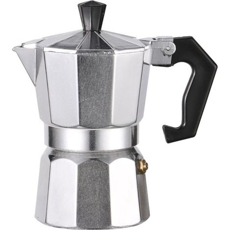 Caffettiera moka classica, capacità 6 tazze (300 ml), per piano cottura, in alluminio color argento, stile cubano, la caffettiera perfetta per il campeggio per preparare facilmente un delizioso caffè  (1/5)