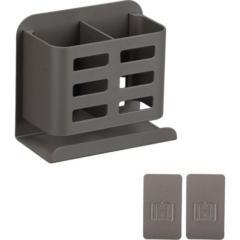 Porte Brosse à Dents Mural, Porte-Brosse à Dents en Aluminium Support de Suspension Autocollant Organisateur Rasoir, pour Cuisine, Salle de Bain, évier, Plan de Travail (Simple)
