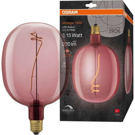 1906 Klarballon mit rosa Filament 4,5 W E27 Warm - Osram
