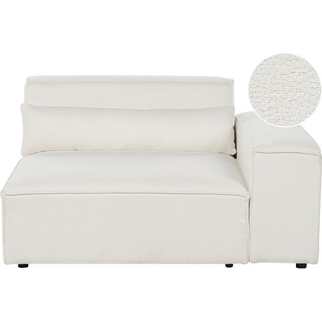 Módulo esquinero de sofá moderno 1 plaza tapizado de bouclé blanco Hellnar (1/5)