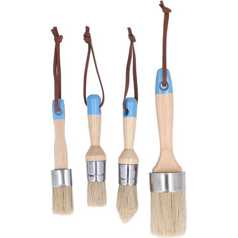 Naturborstenpinsel mit Holzgriffen für Möbel, Tische, Stühle und Schränke – ideal zum Selberwachsen und Streichen (1/5)