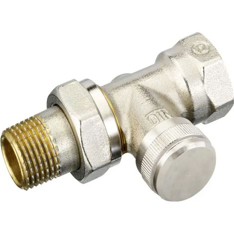 Danfoss Racor de retorno RLV 15 R 1/2, Paso recto, niquelado, 003L0144