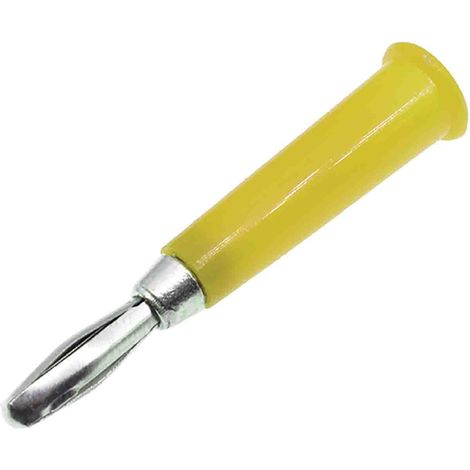 Fiche banane 4 mm RS PRO Jaune Mâle 19A 30V ( Prix pour Sachet de 5 )