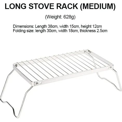 Grille de barbecue multifonctionnelle pliable pour feu de camp, grille de camping portable en acier inoxydable, support pour réchaud à gaz, support pour barbecue d'extérieur, réchauds de cuisson porta (1/4)