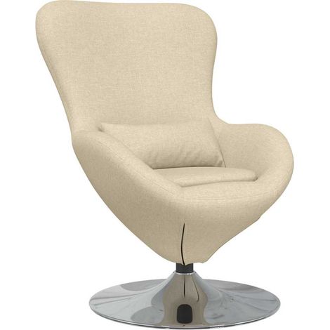 Fauteuil de Salon，Chaise，Fauteuil œuf Crème 63 x 73 x 90 cm tissu CFW386947 (1/5)