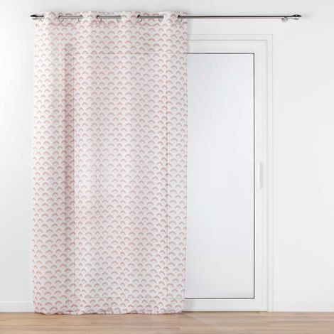 Rideau Voilage à Œillets "Lorea" 140x240cm Rose (1/5)