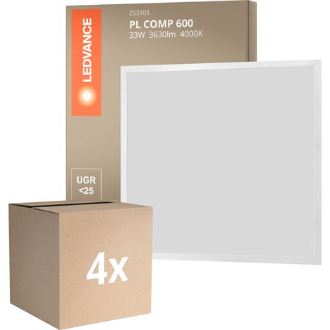 Lot 4x Ledvance Panneau LED Compact Aluminium Blanc 33W 3630lm -