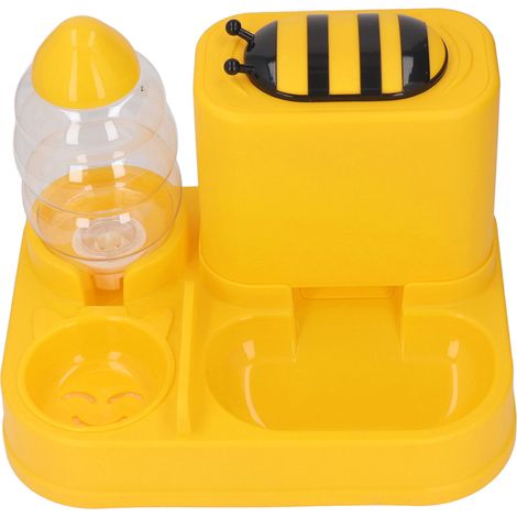 Distributeur Nourriture et Eau pour Chien Chat - Plastique Alimentaire, Grande Capacité, Séparation Sec/Humide, Design Gravité (1/4)