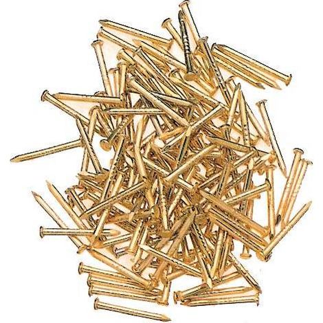 Chiodini Testa Bombata 1,2 Cm Spessore 1,5 Ferro Ottonato 100 Pz